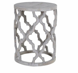 Round fretwork coffee table & side table