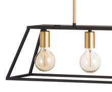 Black And Brass Four Bulb Framed Light - H20297